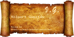 Volpert Gusztáv névjegykártya